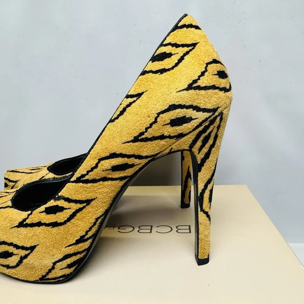 BCBGeneration BCBG Pumps Shoes Stiletto Women Size 6.5 M‎ Brown Black Zebra